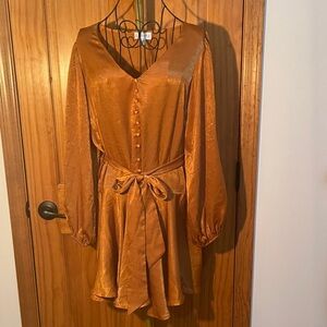 NWT Button-Down Dress in Rich Copper by Lucy Paris - Size S
